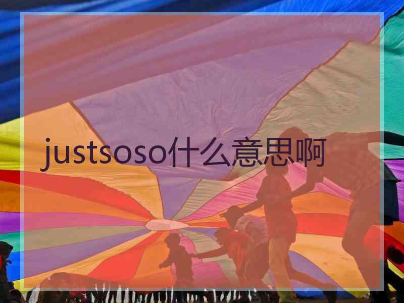 justsoso什么意思啊