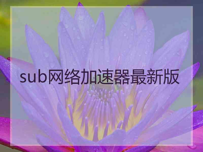 sub网络加速器最新版