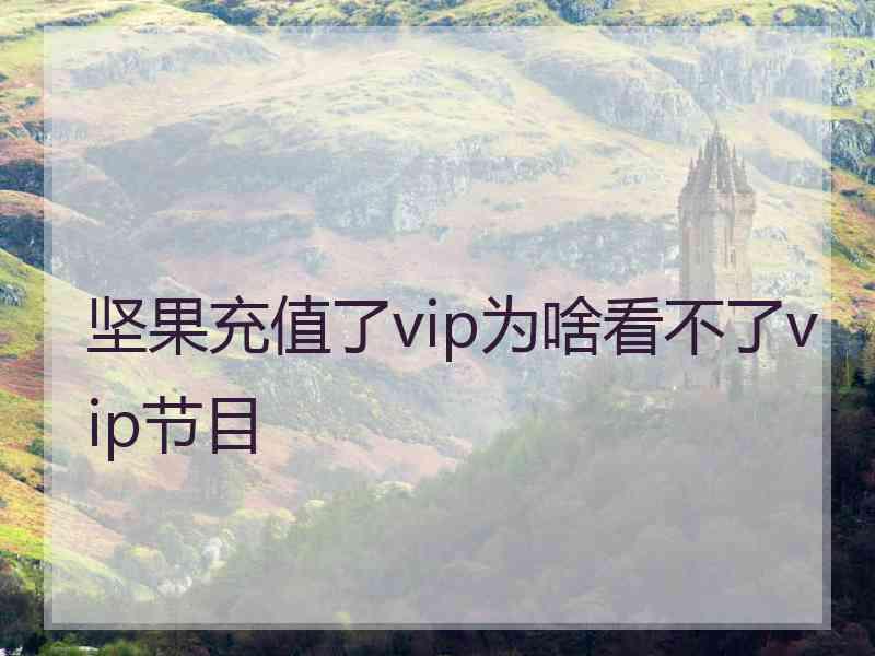 坚果充值了vip为啥看不了vip节目