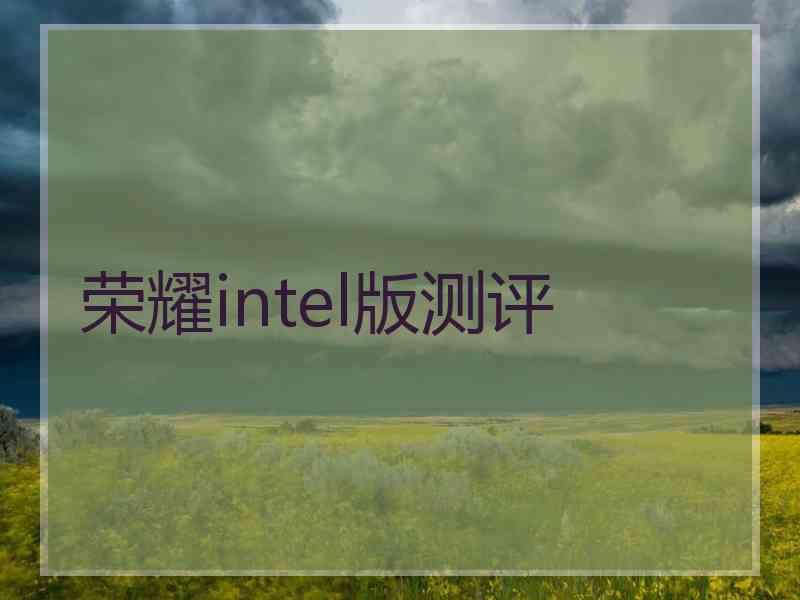 荣耀intel版测评