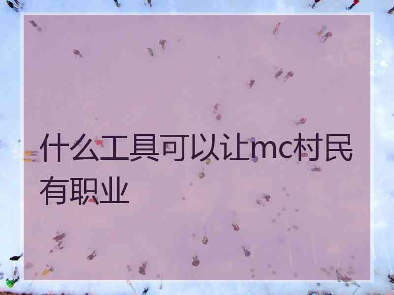 什么工具可以让mc村民有职业