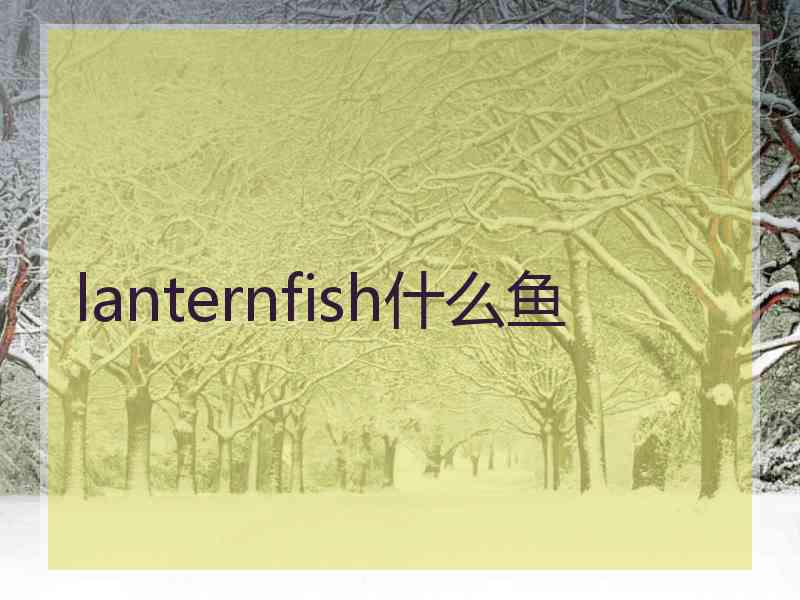 lanternfish什么鱼