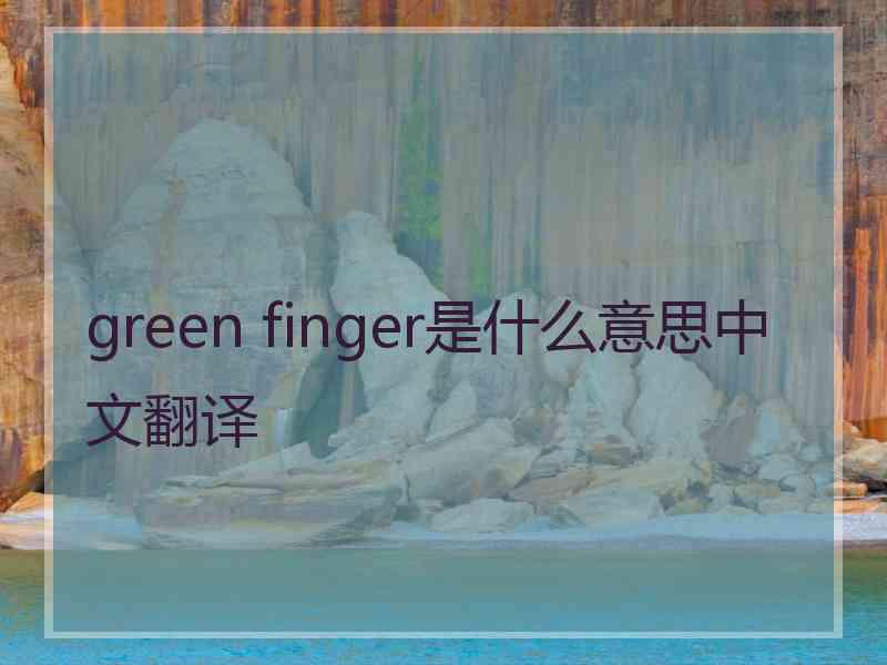 green finger是什么意思中文翻译