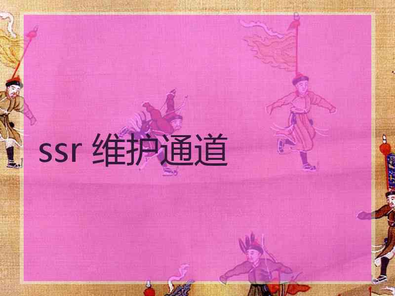 ssr 维护通道