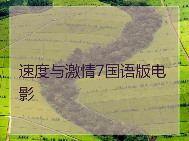 速度与激情7国语版电影