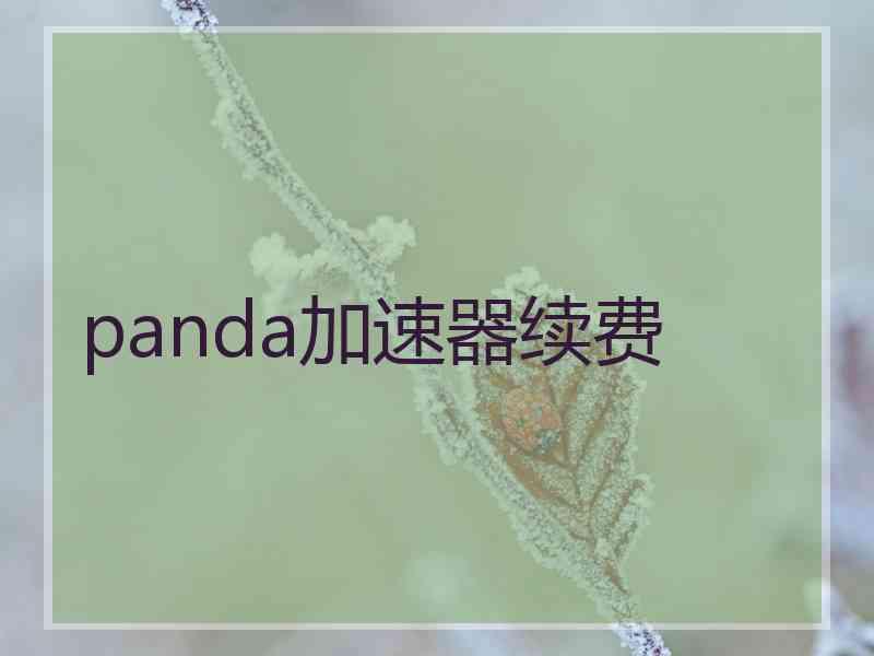 panda加速器续费