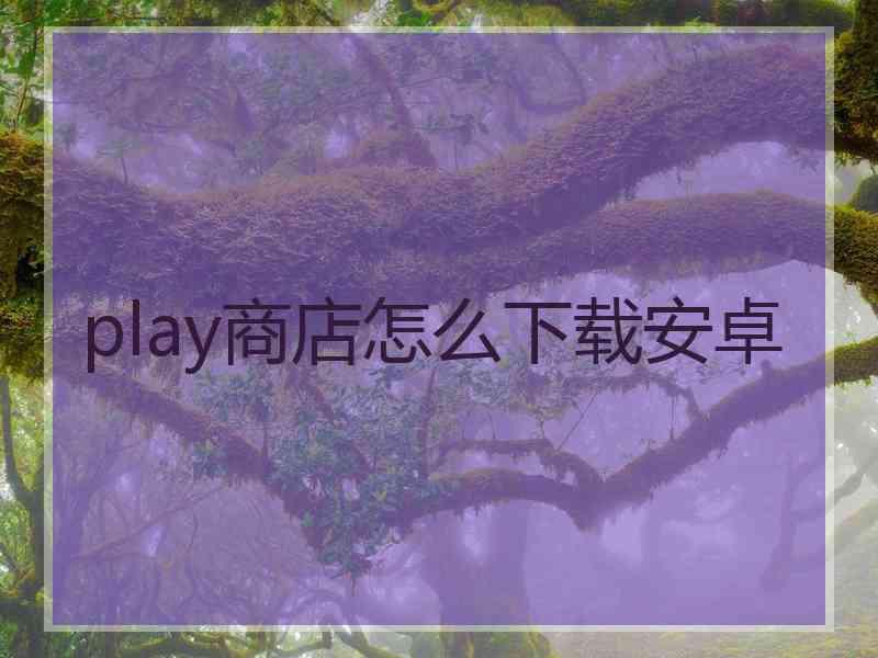 play商店怎么下载安卓