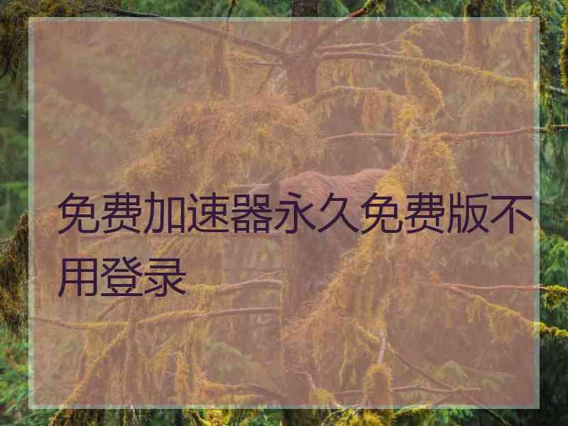 免费加速器永久免费版不用登录