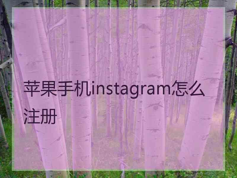 苹果手机instagram怎么注册