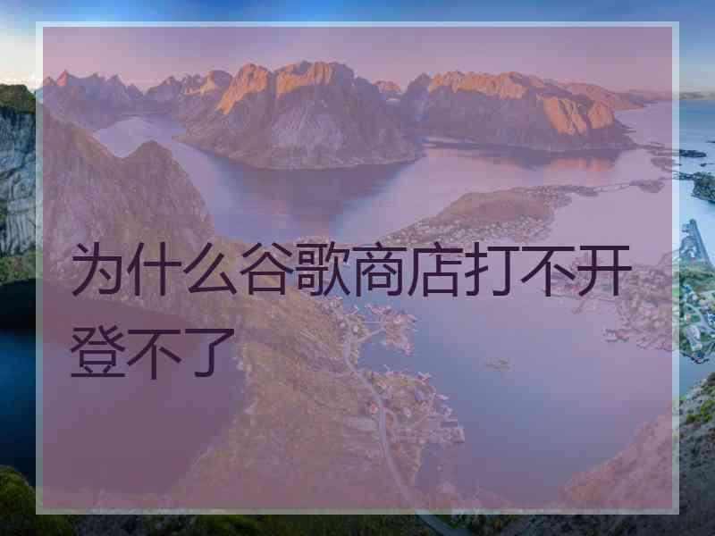 为什么谷歌商店打不开登不了