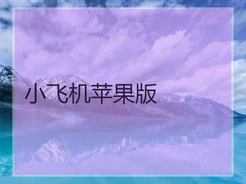 小飞机苹果版