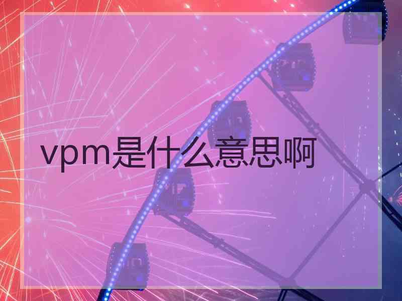 vpm是什么意思啊