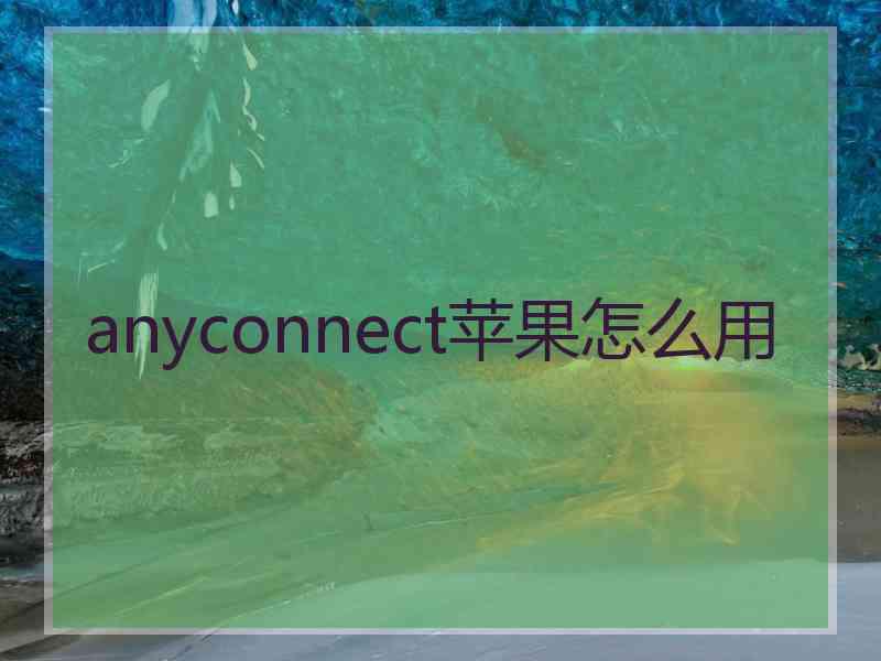 anyconnect苹果怎么用