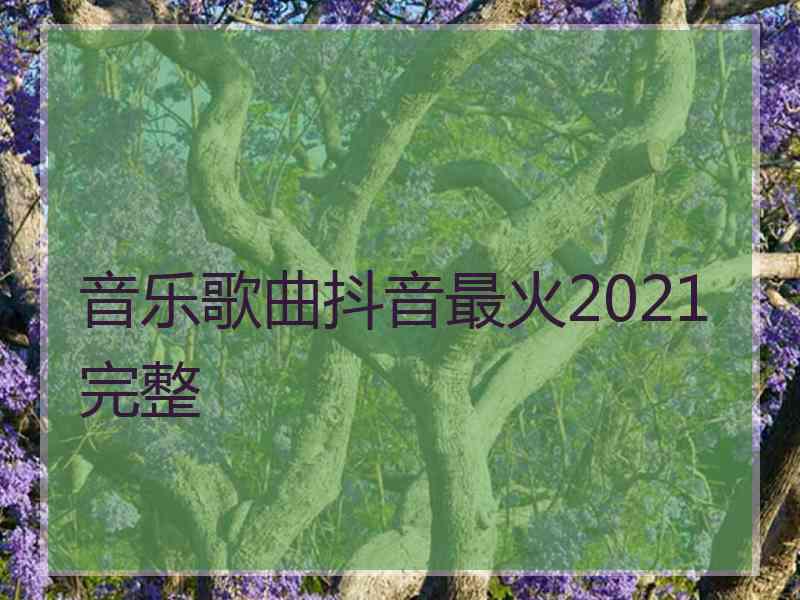 音乐歌曲抖音最火2021完整