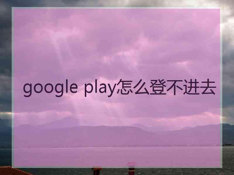 google play怎么登不进去