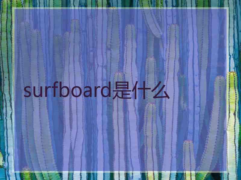 surfboard是什么