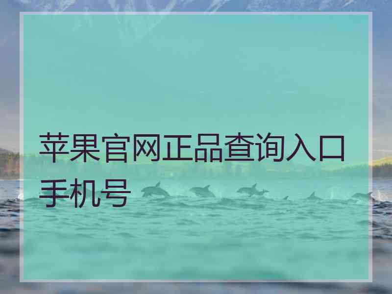 苹果官网正品查询入口手机号