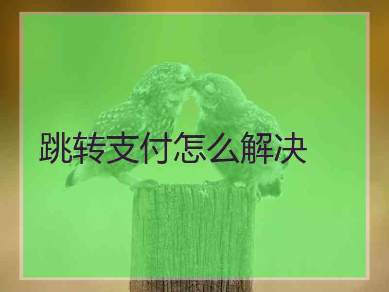 跳转支付怎么解决