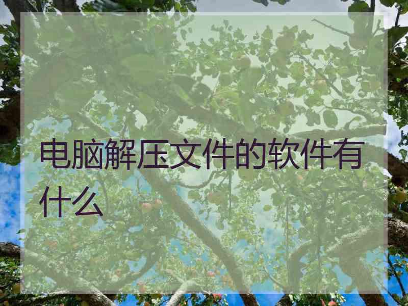 电脑解压文件的软件有什么