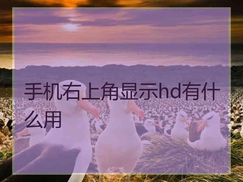 手机右上角显示hd有什么用