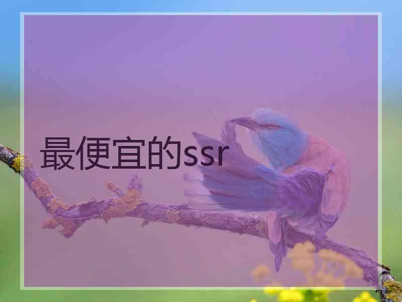 最便宜的ssr