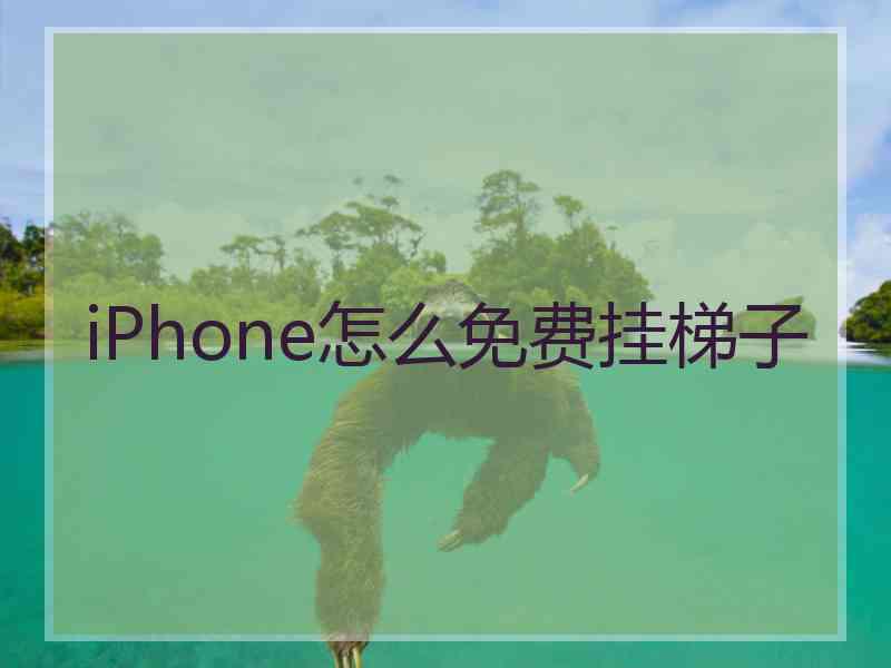 iPhone怎么免费挂梯子