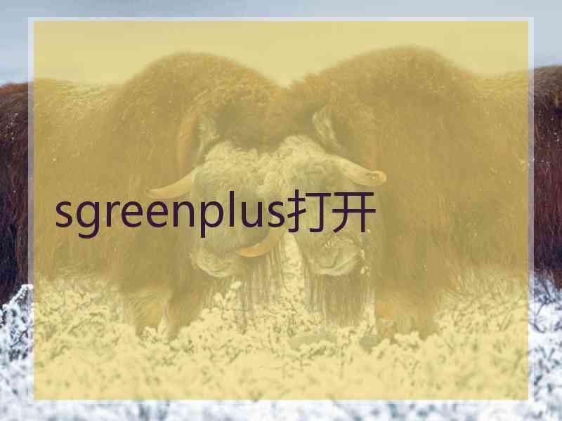 sgreenplus打开