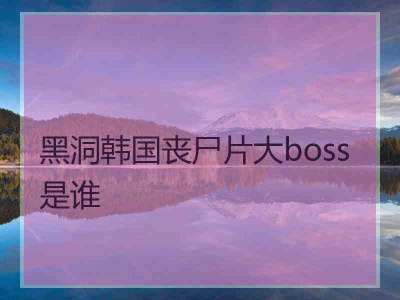 黑洞韩国丧尸片大boss是谁