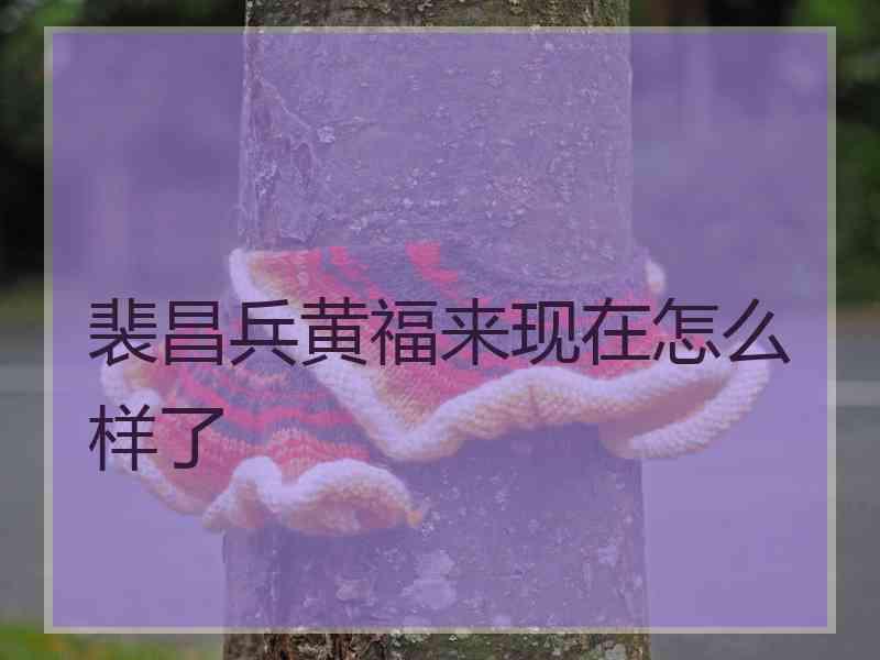 裴昌兵黄福来现在怎么样了