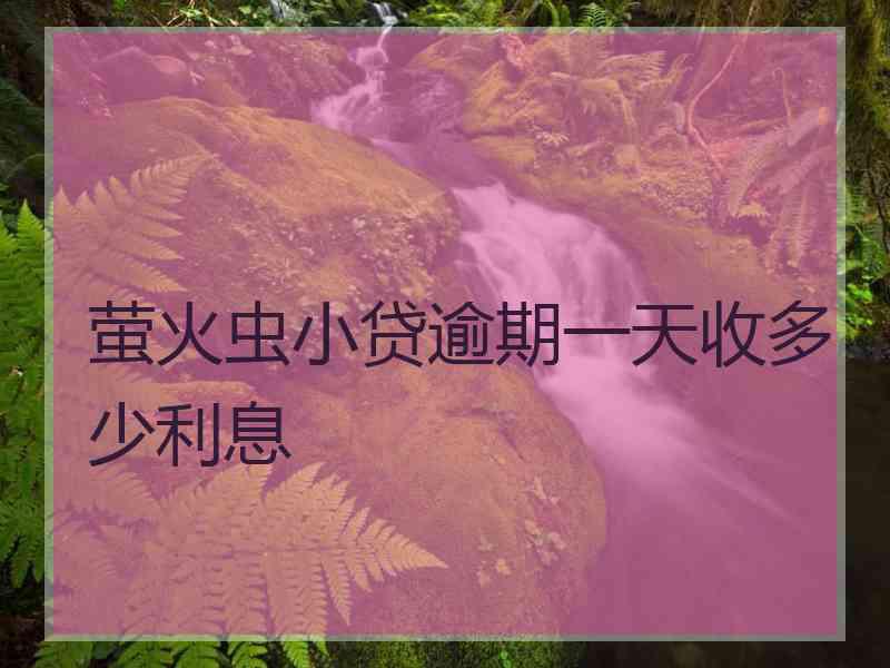 萤火虫小贷逾期一天收多少利息