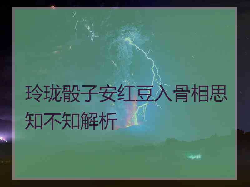 玲珑骰子安红豆入骨相思知不知解析