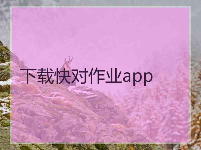 下载快对作业app