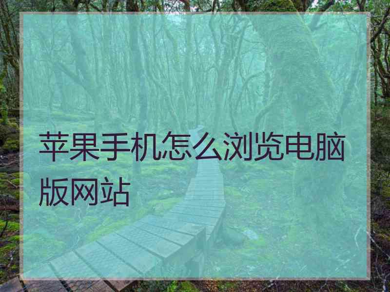 苹果手机怎么浏览电脑版网站