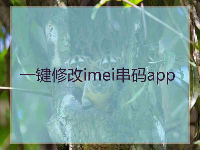 一键修改imei串码app