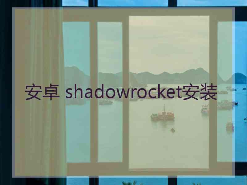 安卓 shadowrocket安装