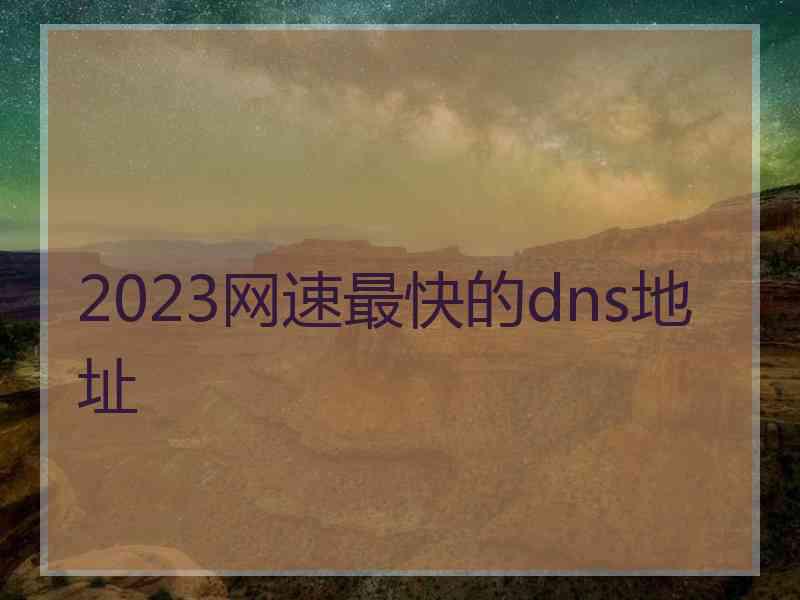 2023网速最快的dns地址