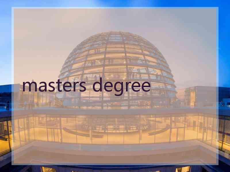 masters degree