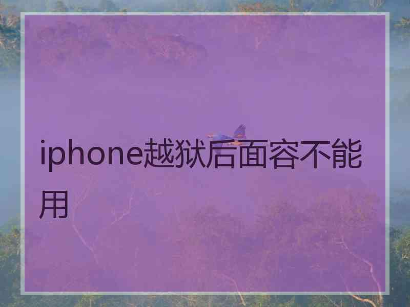 iphone越狱后面容不能用