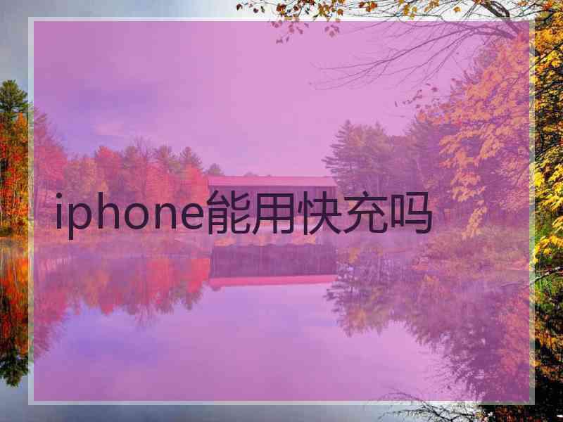 iphone能用快充吗