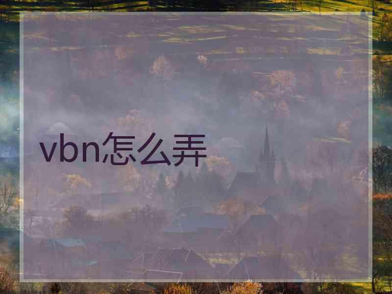 vbn怎么弄