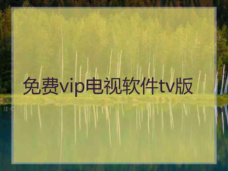 免费vip电视软件tv版