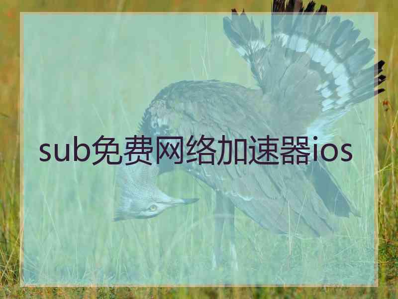 sub免费网络加速器ios