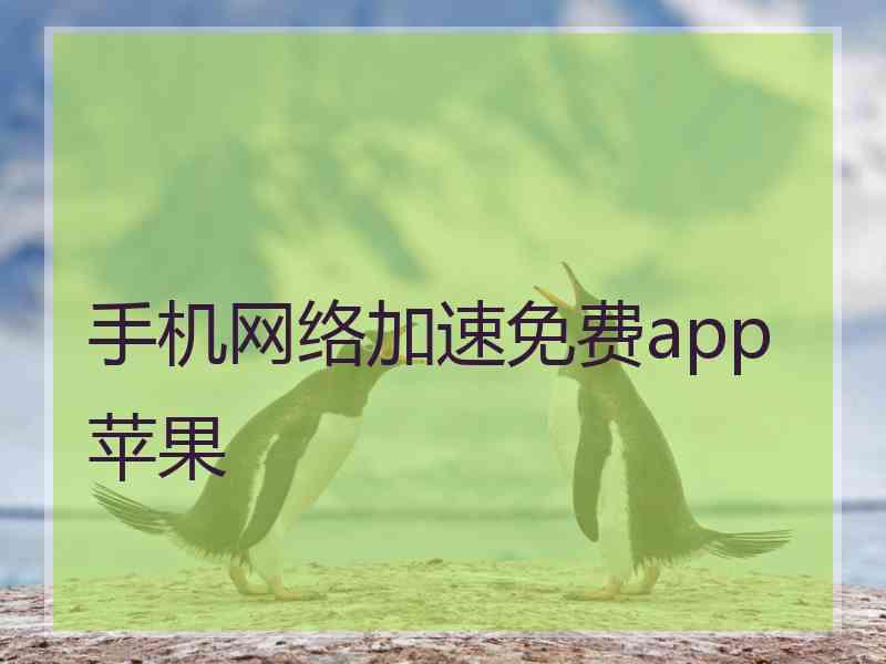 手机网络加速免费app苹果