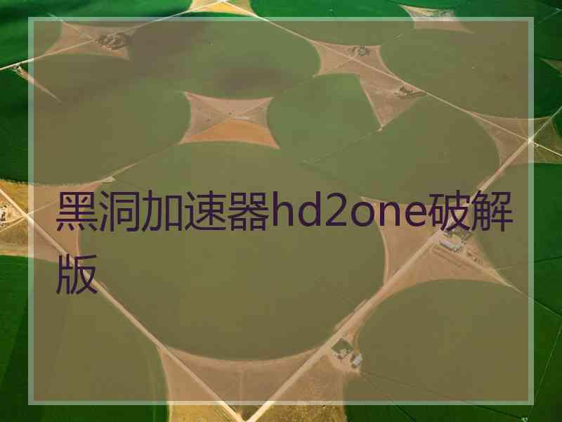 黑洞加速器hd2one破解版