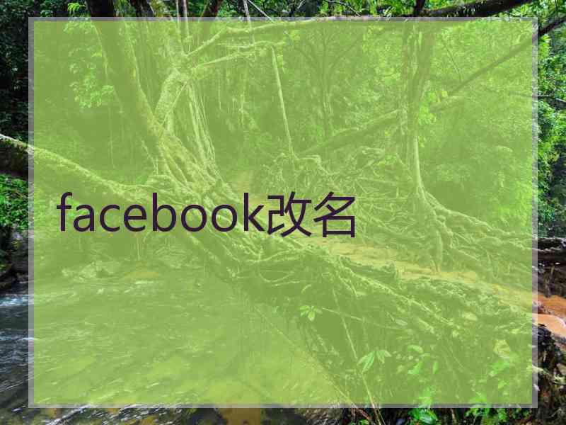 facebook改名