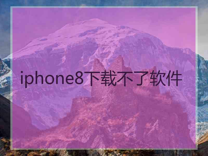 iphone8下载不了软件