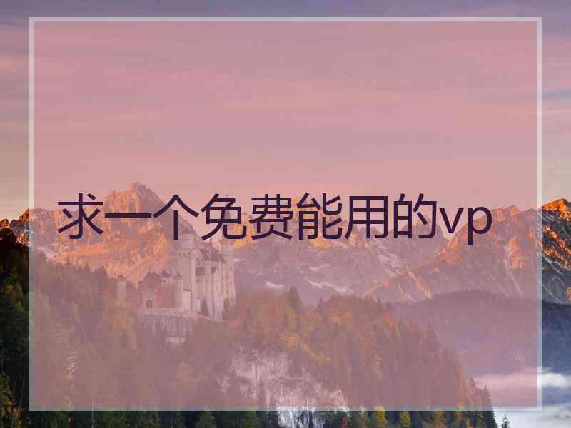 求一个免费能用的vp