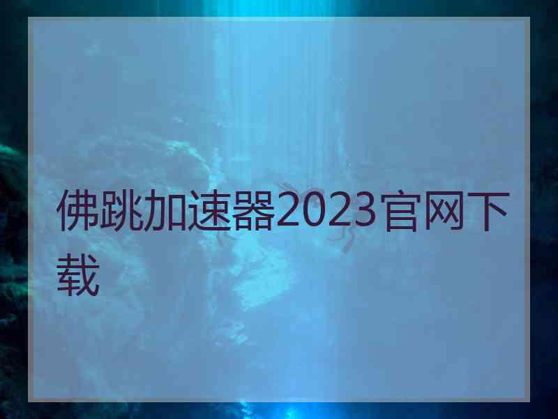 佛跳加速器2023官网下载