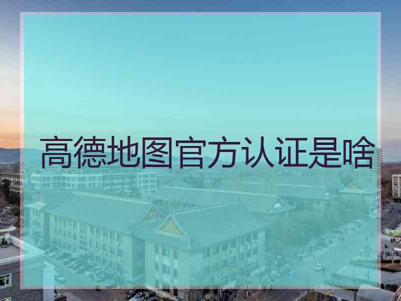 高德地图官方认证是啥