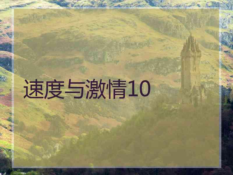 速度与激情10